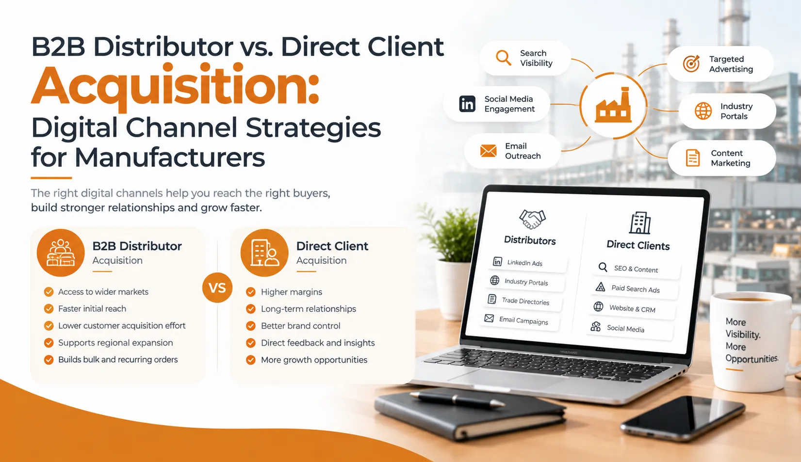 B2B Distributor vs. Direct Client Acquisition: Digital Channel Strategies for Manufacturers